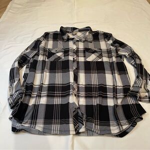 Como Vintage Black & White Plaid Button-Down Shirt